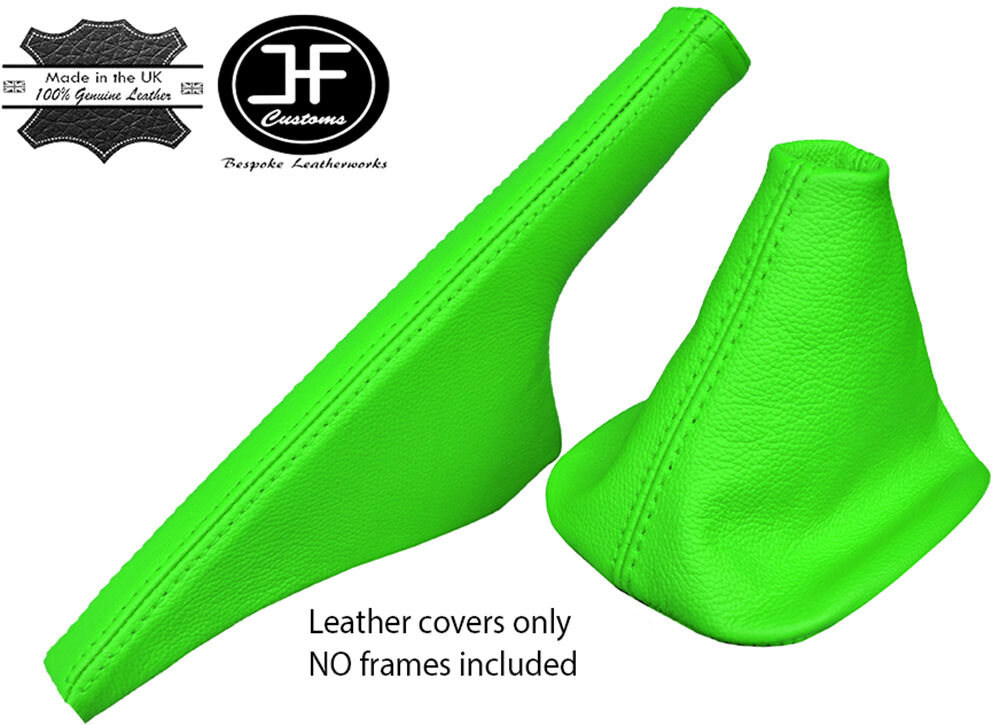 L GREEN ITALIAN LEATHER FOR VW GOLF MK4 4 IV BORA 98-05 GEAR&HANDBRAKE GAITERS