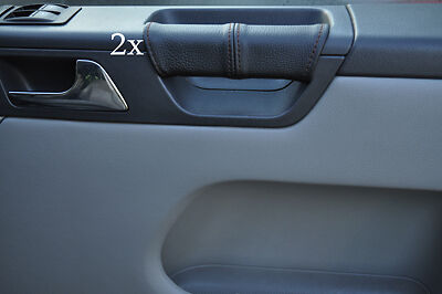 black stitch FITS VW T6 2009+ TRANSPORTER CARAVELLE CAMPER 2X DOOR HANDLE COVERS