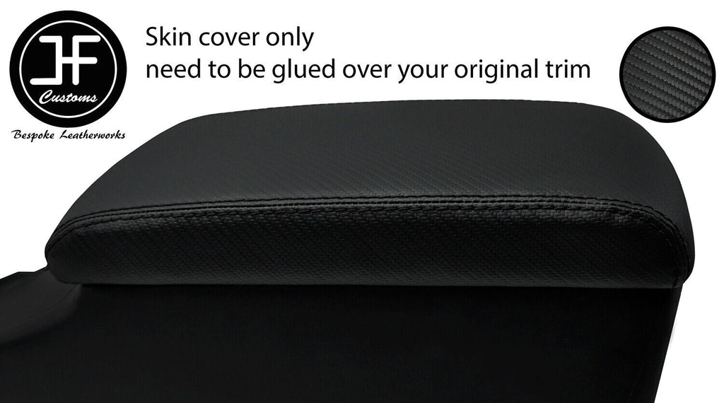BLACK STITCH CARBON VINYL ARMREST LID COVER FITS TOYOTA JZX 100 CHASER 96-00