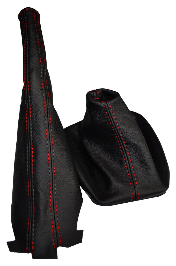 RED DOUBLE STITCH FITS VW GOLF MK4 4 IV BORA 98-05 LEATHER GEAR + HANDBRAKE