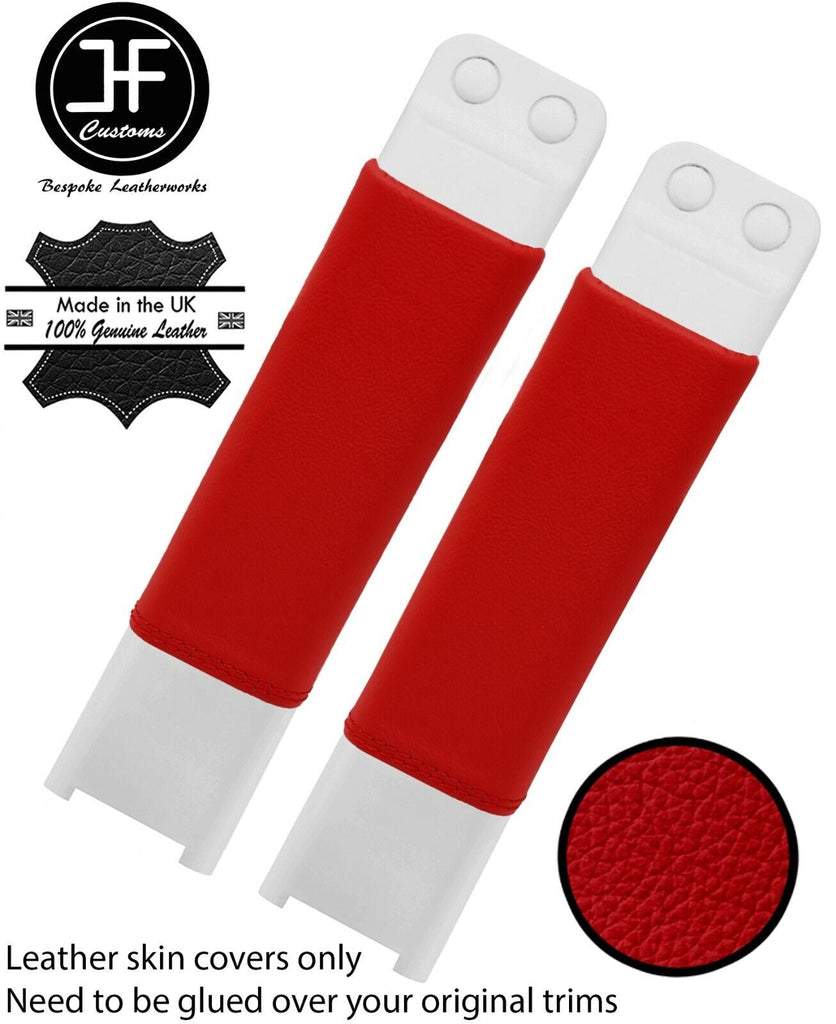 RED TOP GRAIN LEATHER 2X KNEE PAD TRIM COVERS FITS TOYOTA MR2 MK3 00-07 JF1