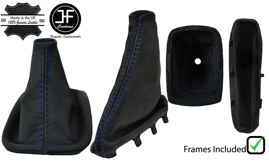 BLUE STITCH LEATHER GEAR + HANDBRAKE GAITER+FRAMES FOR VOLVO C30 S40 V50 04-12