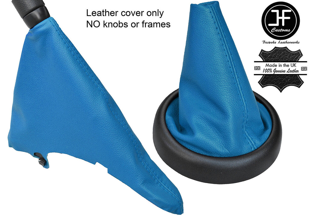 BLUE TOP GRAIN LEATHER GEAR & HANDBRAKE GAITER FITS BMW MINI R50 R52 R53 01-06
