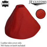 FITS FIAT 500  GEAR GAITER GENUINE D RED LEATHER 2007+ CUSTOM NEW MADE IN UK