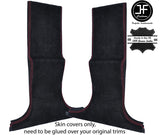 RED STITCH 2X LOWER B PILLAR SUEDE COVERS FITS BMW 5 SERIES E60 E61 2003-2011