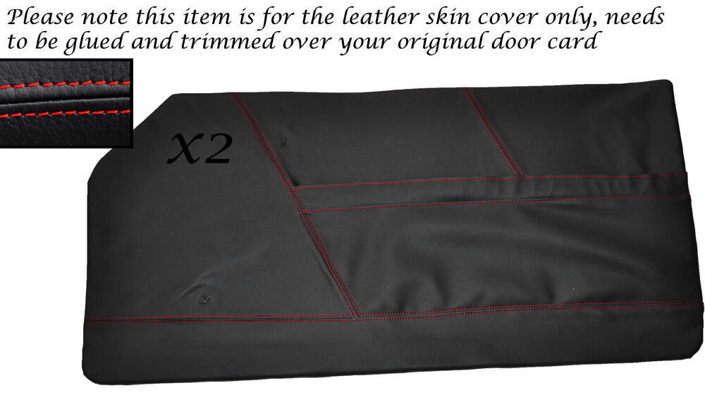 RED STITCHING 2X FRONT DOOR CARDS SKIN COVERS FITS TRIUMPH VITESSE 61-75