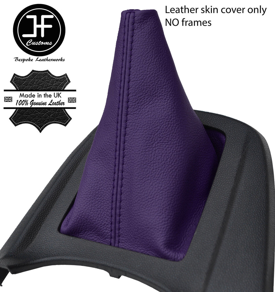 PURPLE GENUINE TOP GRAIN LEATHER MANUAL GEAR GAITER FITS FORD FIESTA MK7 2008-13
