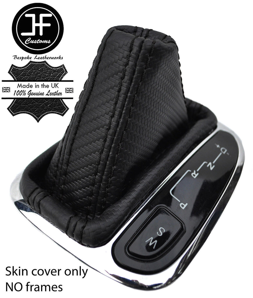 BLACK STITCH CARBON VINYL AUTOMATIC GEAR GAITER FOR MERCEDES C CLASS W203 00-07