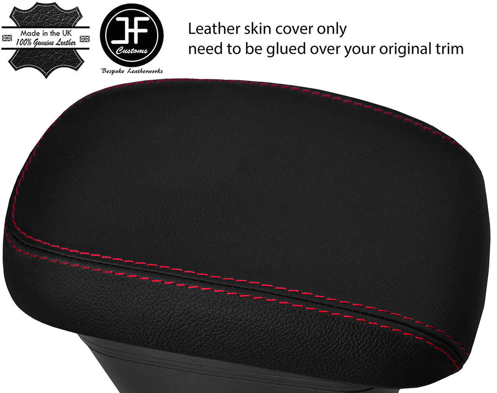 RED STITCHING ARMREST LID REAL LEATHER COVER FITS KIA SOUL 2009-2013 CUSTOM NEW