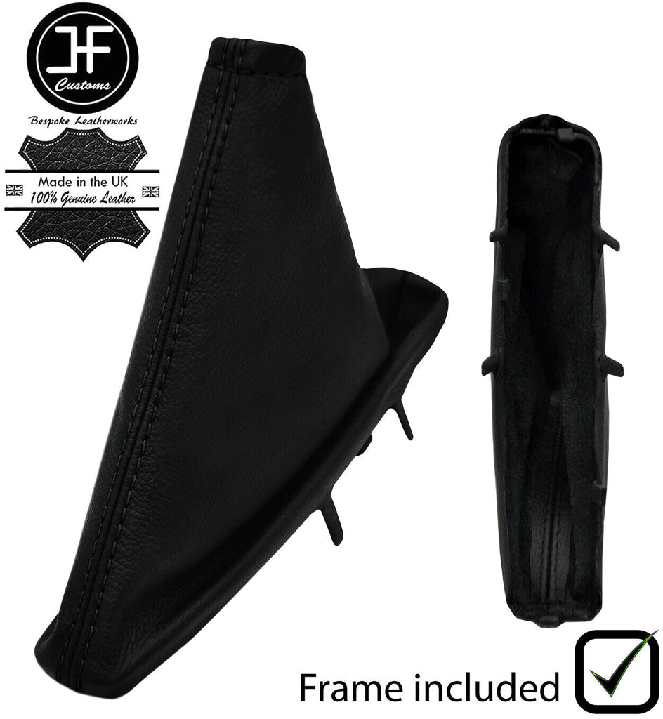 BLACK STCH LEATHR HANDBRAKE GAITER+PLASTIC FRAME FOR VAUXHALL ASTRA K MK7 16-19