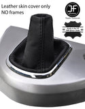 BLACK STITCHING TOP GRAIN LEATHER GEAR GAITER FITS MITSUBISHI GRANDIS 2004-2011