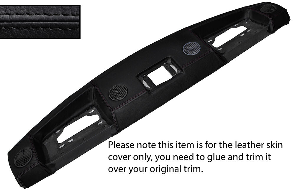 BLACK STITCH TOP DASH DASHBOARD LEATHER SKIN COVER FITS RANGE ROVER CLASSIC