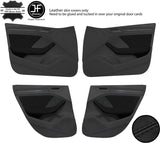 BLACK STITCH DIAMOND 4X DOOR CARD TRIM KIT LTHR COVERS FOR AUDI A3 8V 13-20 5DR