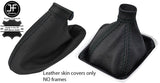 BLACK STITCH TOP GRAIN LEATHER GEAR HANDBRAKE GAITER FOR ALFA ROMEO BRERA 06-11
