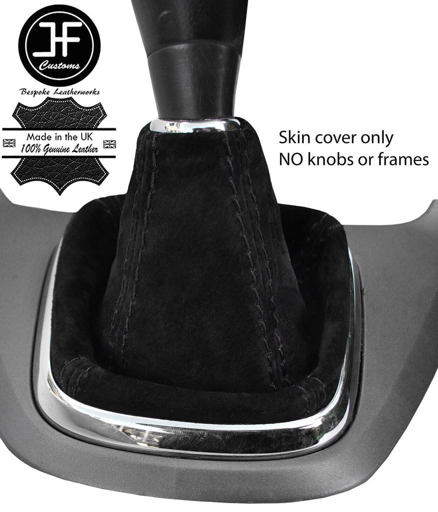 BLACK STITCHING REAL SUEDE MANUAL GEAR GAITER FITS HONDA CRV 2006-2012