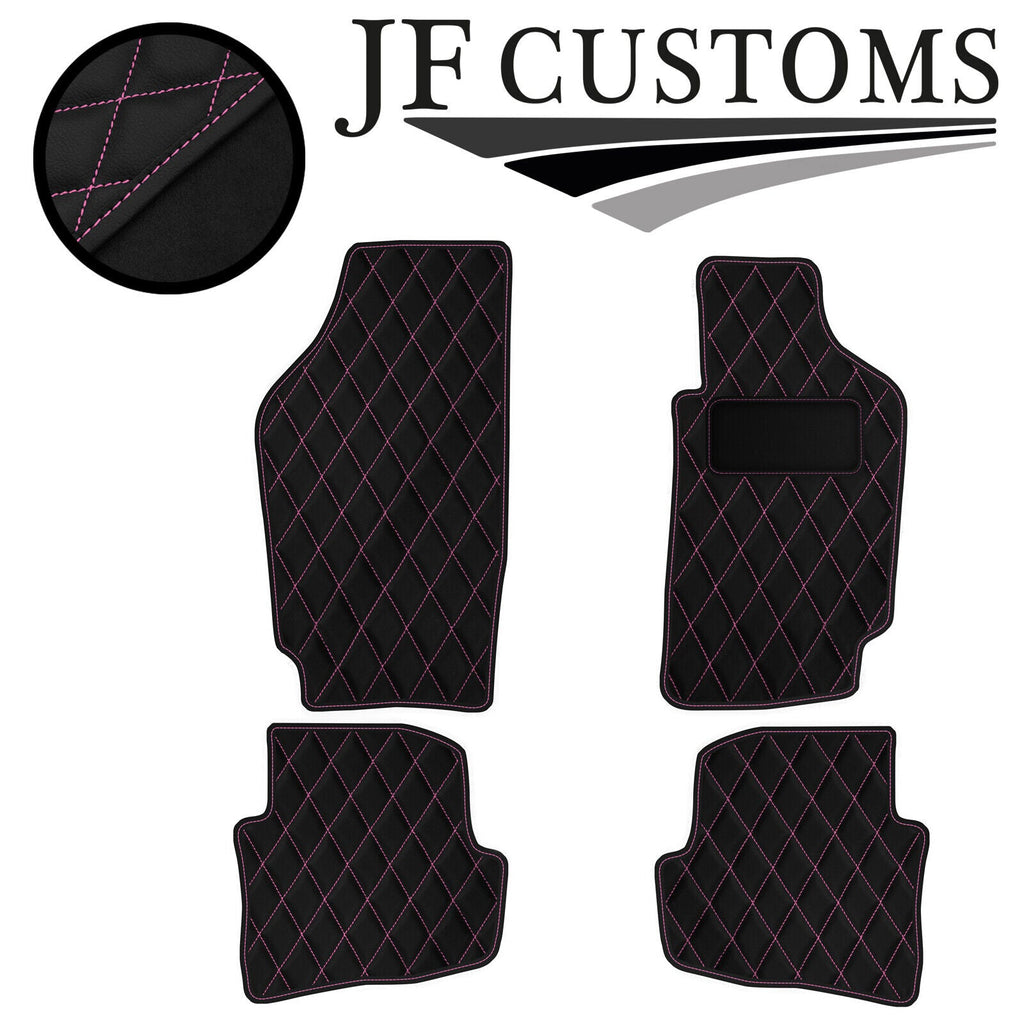 PINK  DIAMOND STITCH VINYL 4XTAILORED FLOOR CARPET FOR VW FOX 06-20 JF1