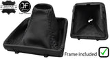 BLACK STITCH LEATHER MANUAL GEAR GAITER+PLASTIC FRAME FITS SEAT IBIZA MK5 09-15