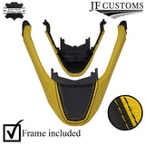 FOR MAZDA 6 MK2 08-12 YELLOW & BLACK LEATHER COVERED STEERING WHEEL TRIM + FRAME