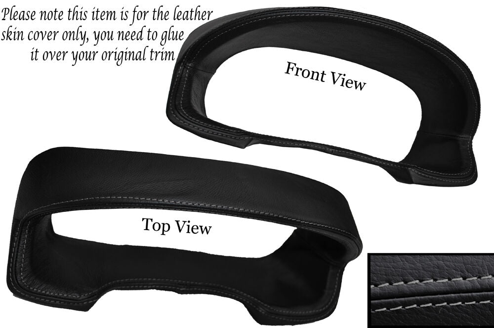 GREY STITCH SPEEDO SURROUND TRIM LEATHER COVER FITS HYUNDAI COUPE 2002-2008