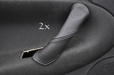 FITS ALFA ROMEO 147 LEATHER 2X DOOR HANDLE COVERS grey CUSTOM NEW MADE IN UK