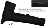 BLACK STITCH 2X LOWER B PILLAR LEATHER SKIN COVER FITS AUDI QUATTRO UR COUPE GT