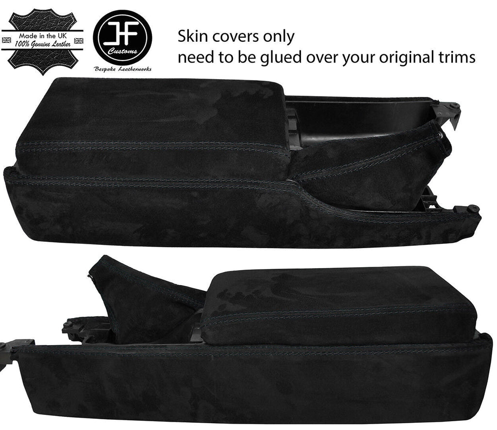 BLACK STITCH CONSOLE+ARMREST+HANDBRAKE SUEDE COVERS FITS NISSAN 300ZX 1990-1996