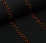 BROWN LUX-STITCH LEATHER 2X LONG SEAT BELT COVER FITS AUDI A6 C7 12-18