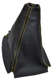FITS HONDA CIVIC 3D  GEAR GAITER  DOUBLE YELLOW STITCHING 1996 TO 2000