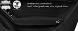 BLACK STITCH 2X FRONT DOOR ARMREST LEATHER COVERS FOR AUDI A5 CABRIO 09-16