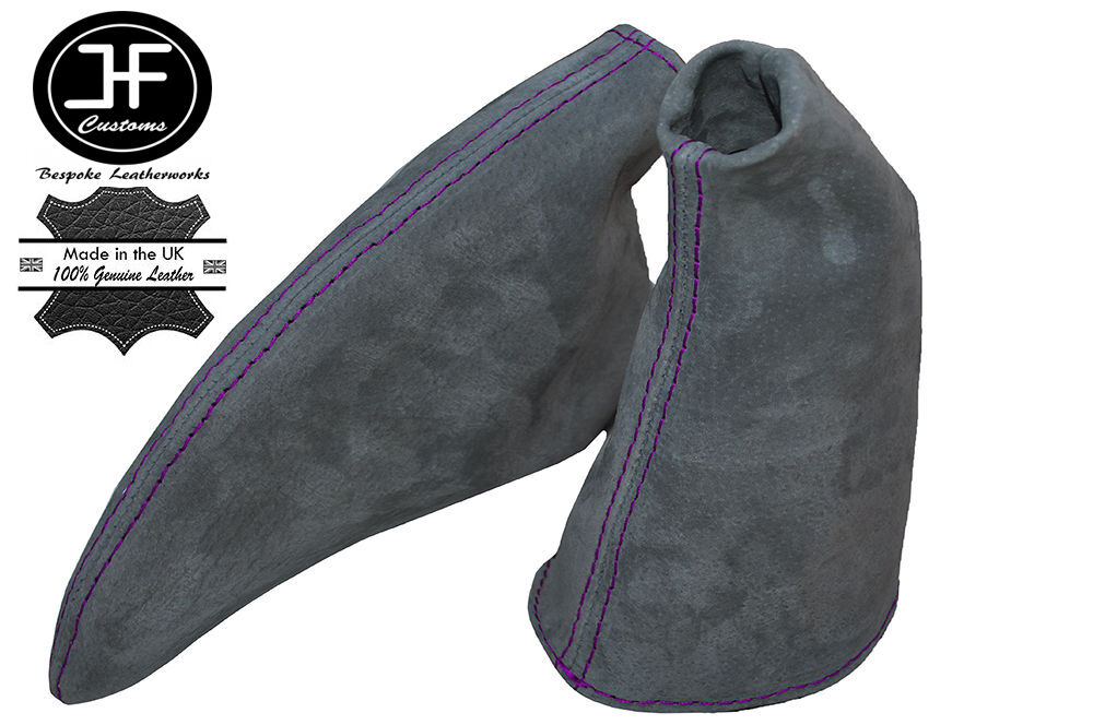 PURPLE STITCH FOR HONDA CIVIC EP3 TYPE R 01-05 GEAR+HANDBRAKE GRAPHITE PU SUEDE