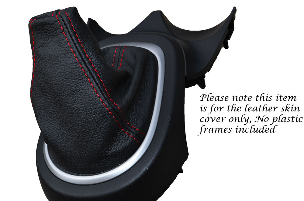 RED STITCHING LEATHER GEAR GAITER FITS HONDA CR-Z CRZ 2010-2014 CUSTOM NEW