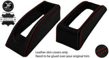 RED STITCH HANDBRAKE SURROUND LEATHER COVER FOR FORD TRANSIT CUSTOM 13-17