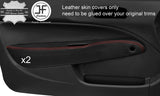 RED STITCH 2X MANUAL WINDOWS DOOR ARMREST COVERS FITS HONDA CIVIC EK3 EK4 EJ9