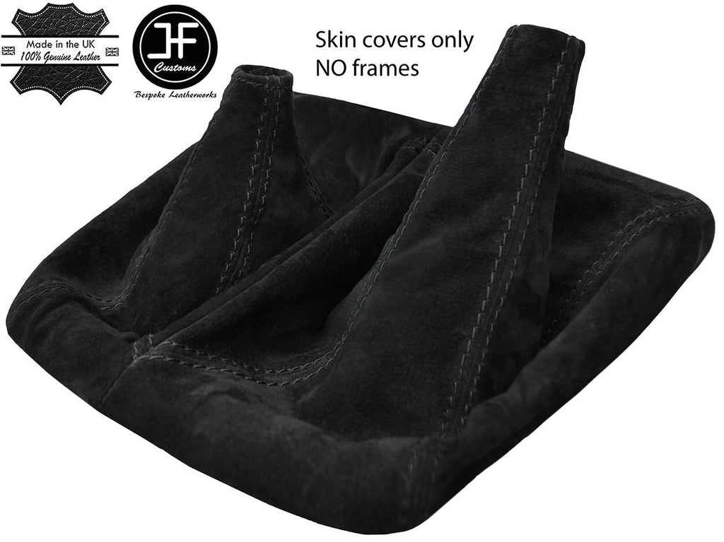 BLACK STITCH REAL SUEDE MANUAL 4X4 GEAR GAITERS FITS TOYOTA HILUX 2012-2016