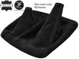 BLACK STITCH REAL SUEDE MANUAL 4X4 GEAR GAITERS FITS TOYOTA HILUX 2012-2016