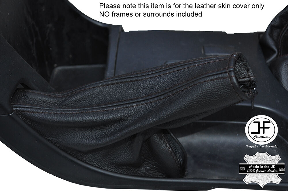 BLACK STITCHING LEATHER HANDBRAKE GAITER FITS TOYOTA LANDCRUISER 120 2002-2008