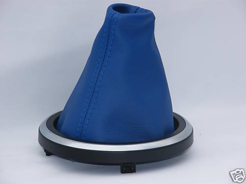 FITS FORD FIESTA MK6 FUSION GEAR GAITER LEATHER BLUE 02-2008 CUSTOM NEW