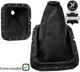 BLACK STITCH LEATHER MANUAL GEAR + PLASTIC FRAME FOR FORD TRANSIT CONNECT 02-09