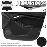 BLACK STITCH 2X FRONT DOOR TRIM+CAPPING COVERS FOR FORD FOCUS MK3 11-14 5DR JF1
