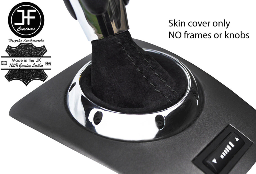 BLACK STITCHING REAL SUEDE SMG GEAR GAITER FITS BMW 3 SERIES E46 SMG 98-05