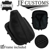 BLACK STITCH ITALIAN LEATHER GEAR SURROUND+ FRAME FOR CHEVROLET TRAX 13-16