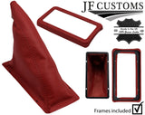 D RED LEATHER HANDBRAKE+SURROUND COVERS+PLASTIC FRAMES FOR FORD CAPRI MK3 78-87