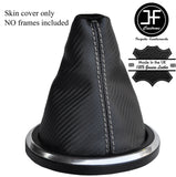 GREY STITCH CARBON FIBER VINYL GEAR GAITER FITS FORD FIESTA MK6 FUSION 02-08