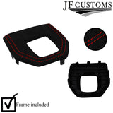 RED STITCH SUEDE AUTOMATIC GEAR SURROUND+FRAME FOR ALFA ROMEO GIULIA 952 16-19