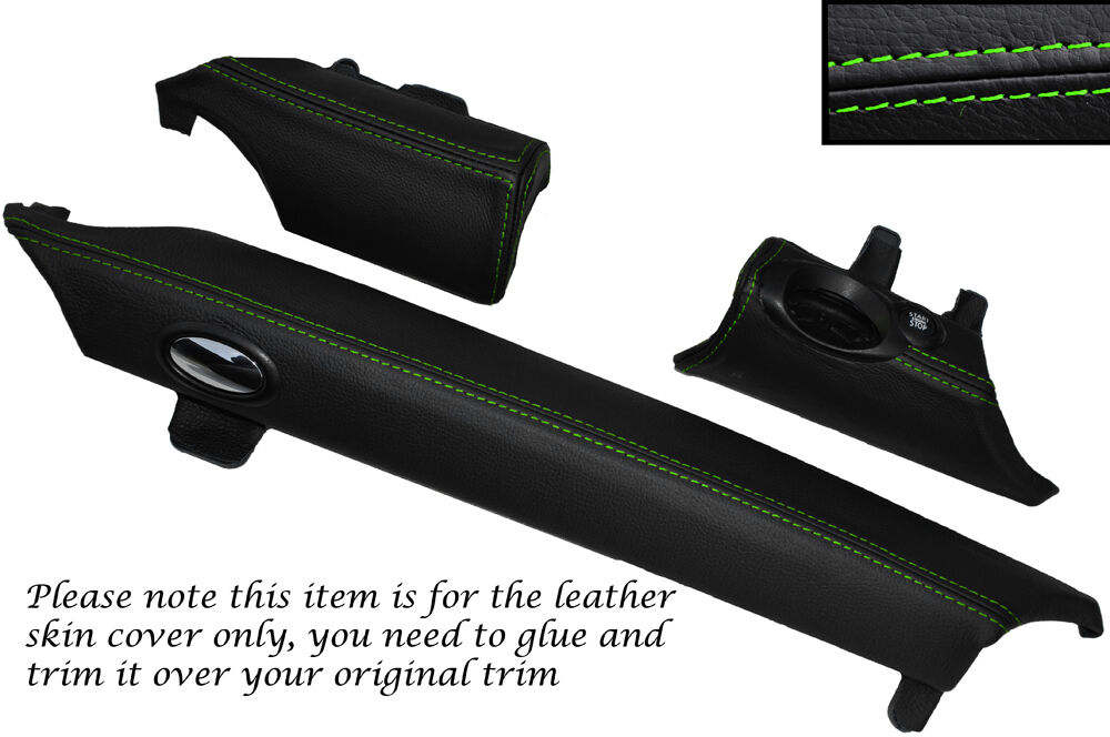 GREEN STITCH 3 PIECE LOWER DASH TRIM SKIN COVERS FITS BMW MINI COOPER R56 07-13
