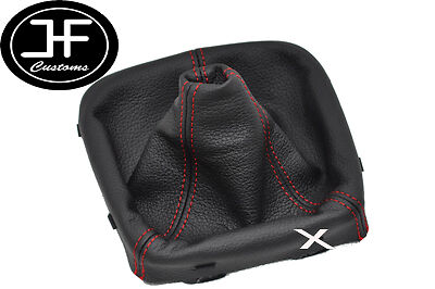 RED STITCHING MANUAL LEATHER GEAR GAITER FITS FORD KUGA 2008-2012 CUSTOM NEW