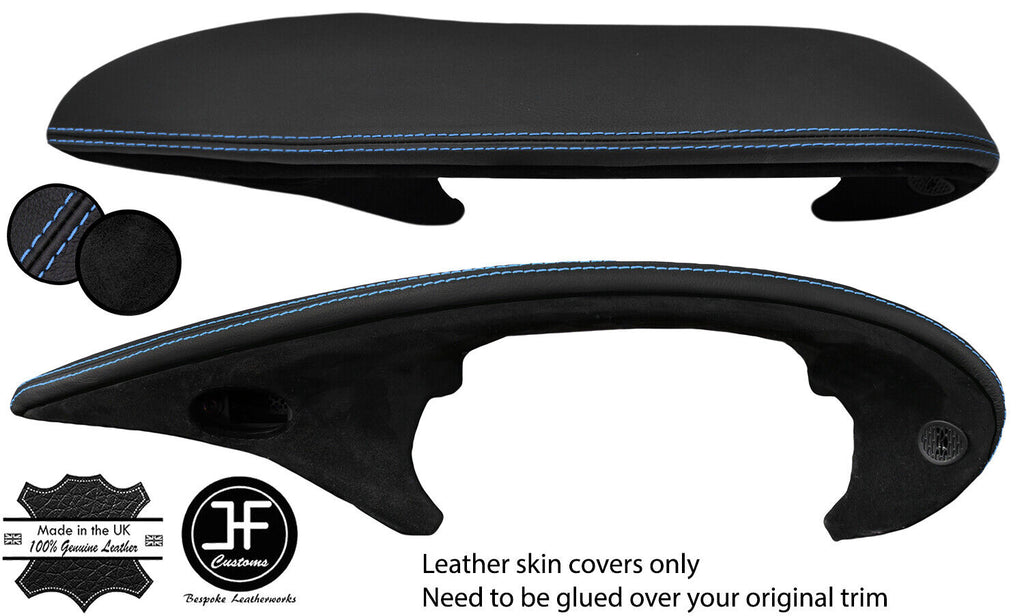 BLUE STITCH LEATHER+SUEDE DASH SPEEDO INSTRUMENT COVER FOR PORSCHE BOXSTER 986