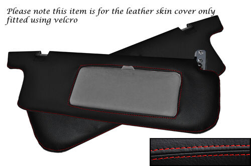 RED STITCH 2X SUN VISORS LTHR COVERS FITS MITSUBISHI SHOGUN PAJERO MK2 91-00