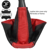 BLACK & RED TOP GRAIN REAL LEATHER GEAR GAITER FOR FIAT DOBLO CARGO 01-10