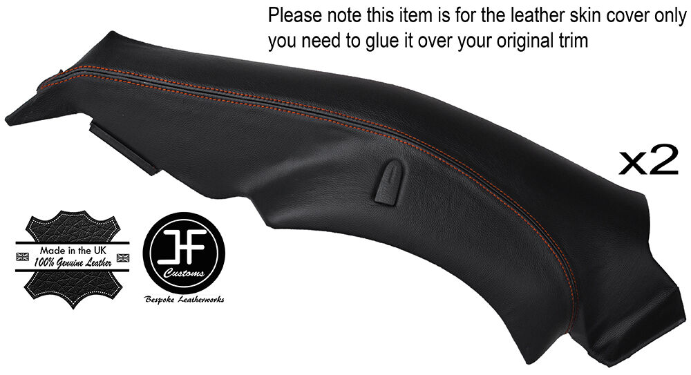 ORANGE STITCH 2X LOWER C PILLAR LEATHER COVERS FITS VW GOLF MK4 JETTA 98-05 5DR